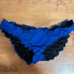 Victoria’s Secret royal cobalt blue black Bikini Bottom Size L
